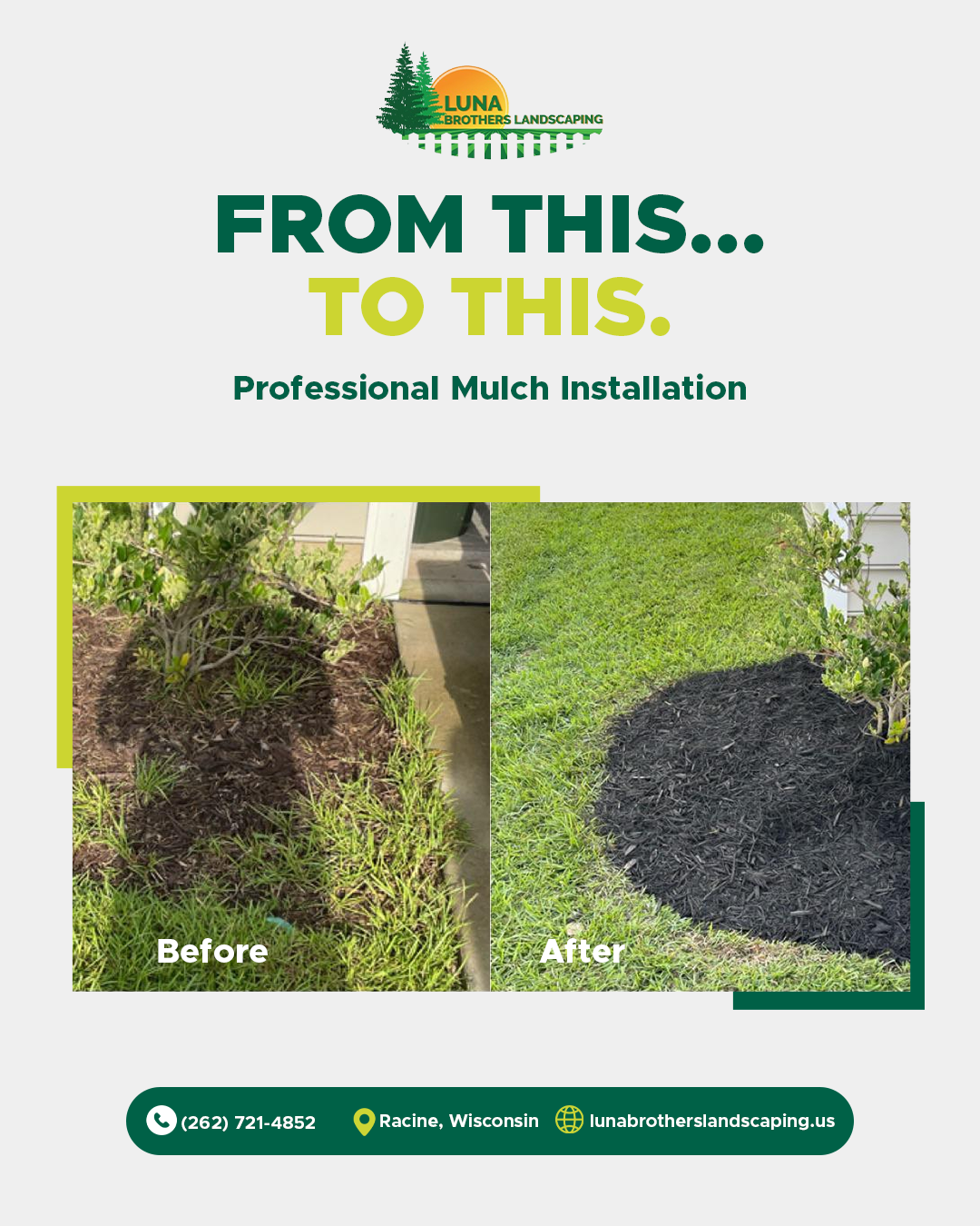 Luna Brothers design: Mulch & landscape beds